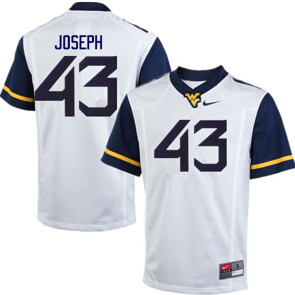 Men #43 Drew Joseph West Virginia Mountaineers College Football Jerseys Sale-White